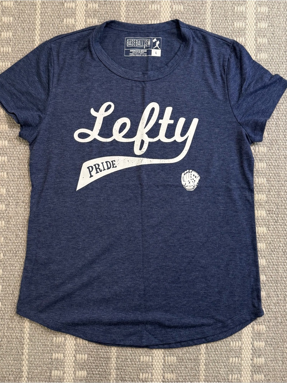Baseballism Lefty Pride Navy Graphic Tee